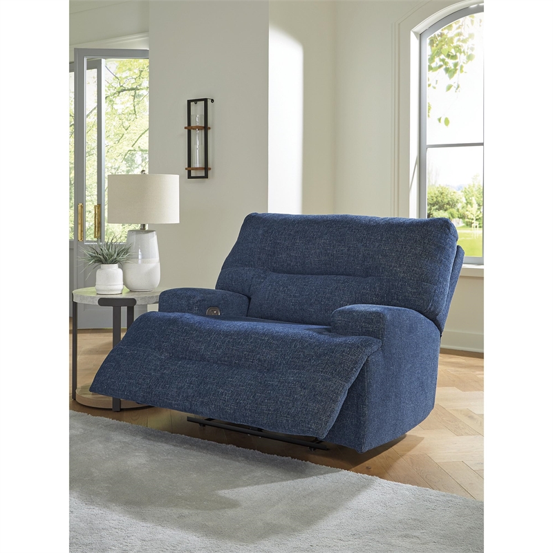 Signature Design by Ashley Furniture Acklen Place Navy Oversized Power Recliner