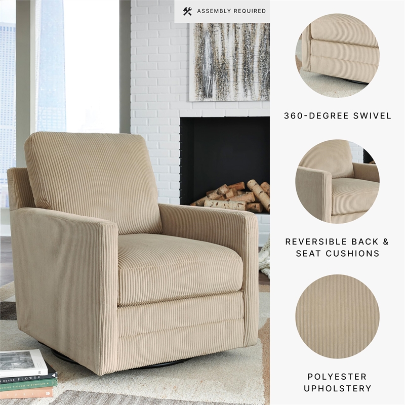 Signature Design by Ashley Furniture Icaman Sand Swivel Chair