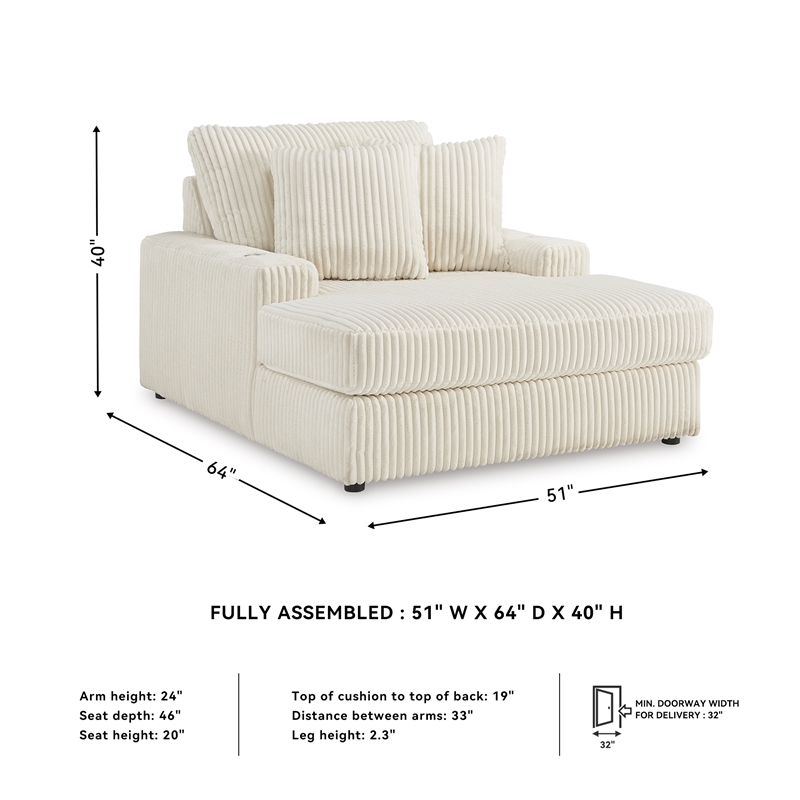 Signature Design by Ashley Furniture Lindyn Ivory Chaise
