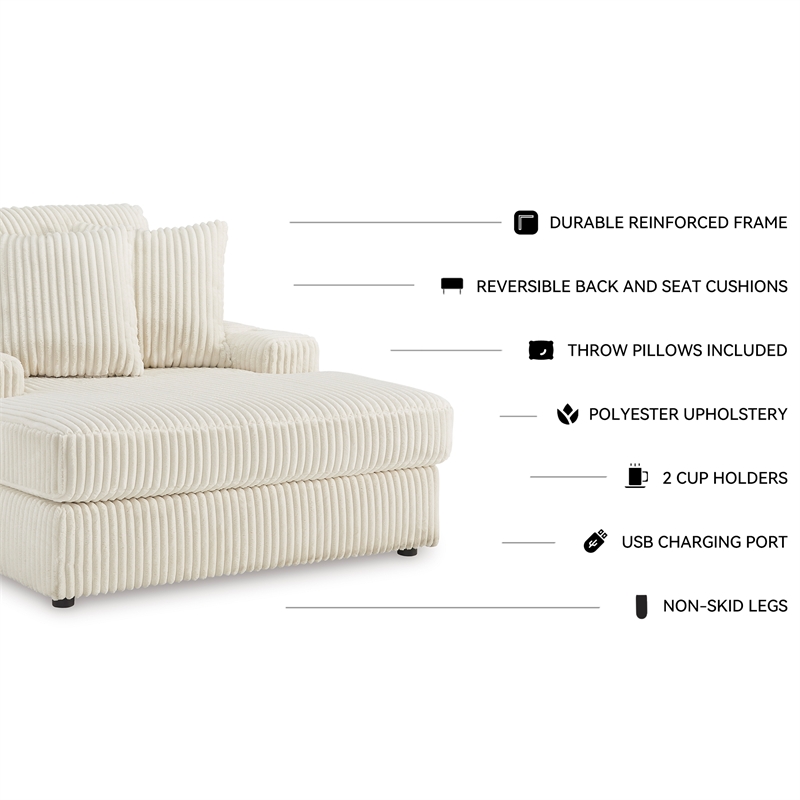 Signature Design by Ashley Furniture Lindyn Ivory Chaise