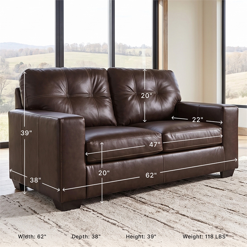 Signature Design by Ashley Furniture Santorine Dark Brown Loveseat