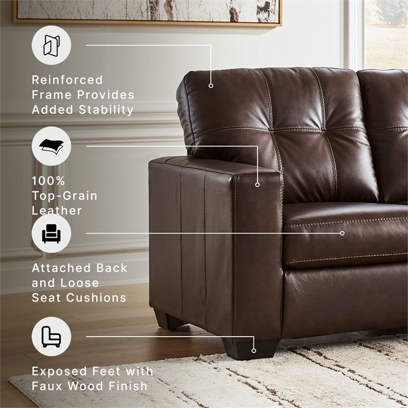 Signature Design by Ashley Furniture Santorine Dark Brown Loveseat