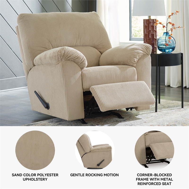 Signature Design by Ashley Furniture SimpleJoy Sand Recliner