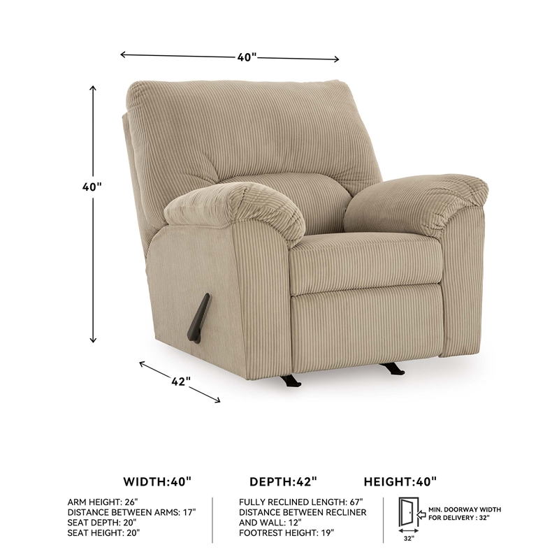 Signature Design by Ashley Furniture SimpleJoy Sand Recliner