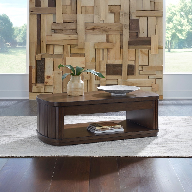 Signature Design by Ashley Furniture Korestone Dark Brown Lift-Top Coffee Table