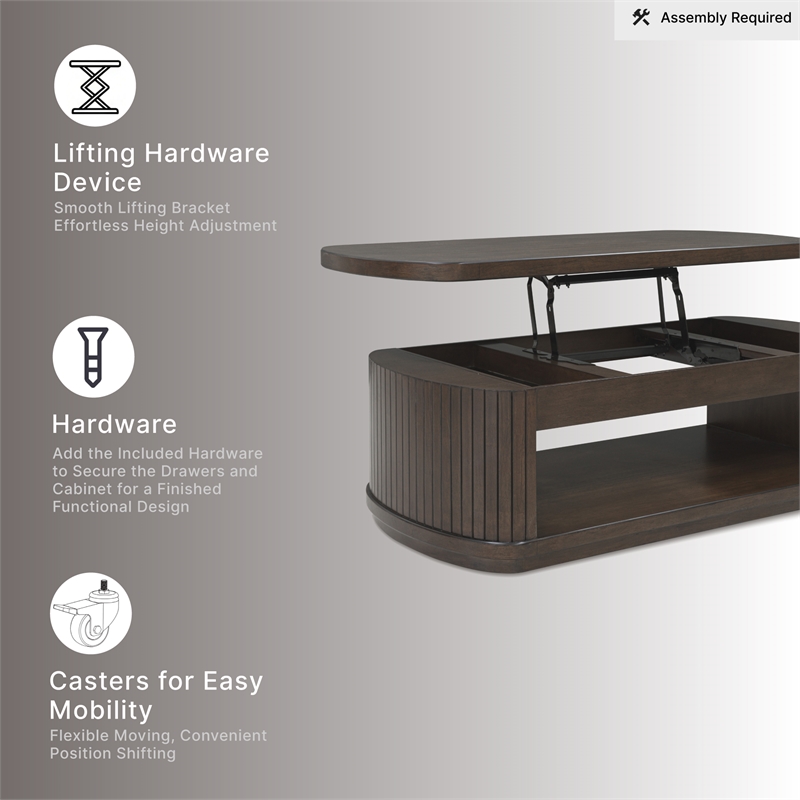 Signature Design by Ashley Furniture Korestone Dark Brown Lift-Top Coffee Table
