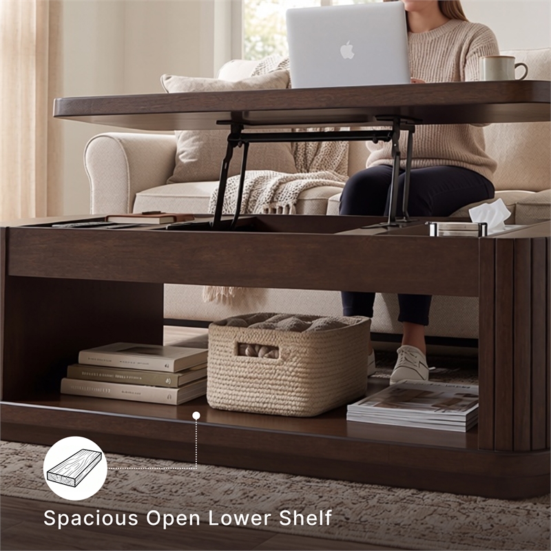 Signature Design by Ashley Furniture Korestone Dark Brown Lift-Top Coffee Table