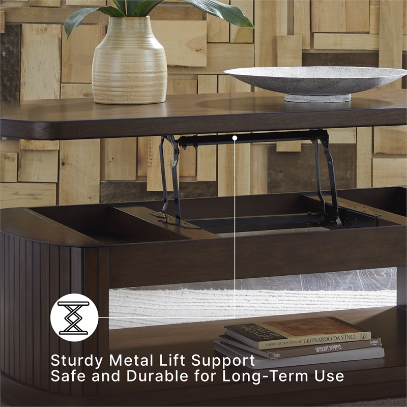 Signature Design by Ashley Furniture Korestone Dark Brown Lift-Top Coffee Table