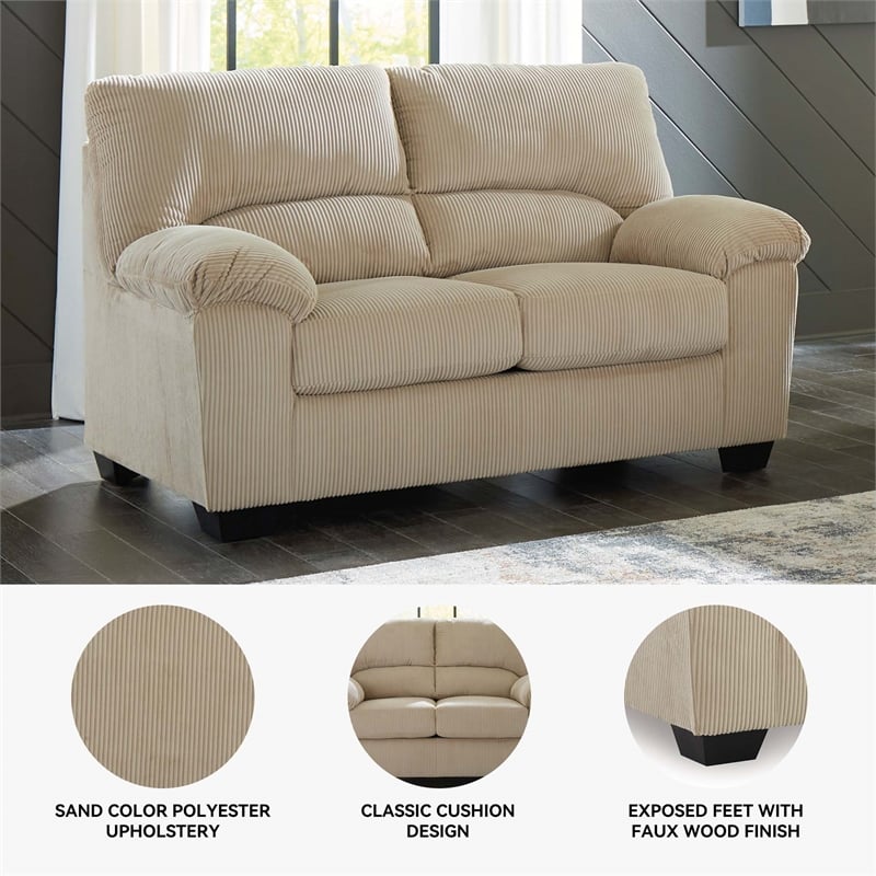 Signature Design by Ashley Furniture SimpleJoy Sand Loveseat
