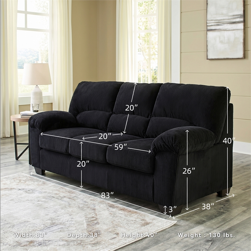 Signature Design by Ashley Furniture SimpleJoy Onyx Sofa