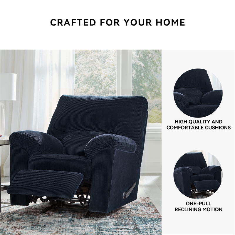 Signature Design by Ashley Furniture SimpleJoy Navy Recliner