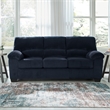 Ashley Furniture SimpleJoy Polyester Upholstered Sofa in Navy
