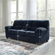 Ashley Furniture SimpleJoy Polyester Upholstered Sofa in Navy