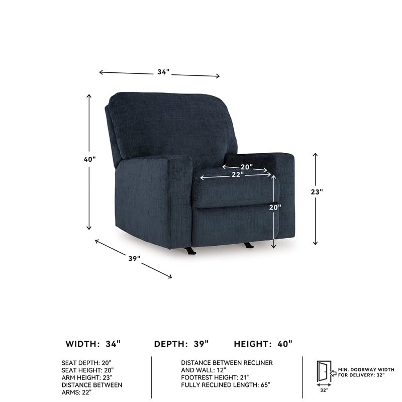 Signature Design by Ashley Furniture Aviemore Ink Recliner
