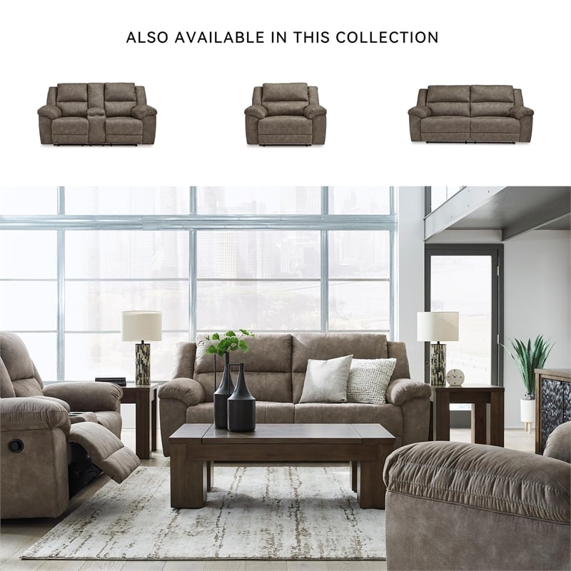 Signature Design by Ashley Furniture Laresview Gray Reclining Sofa