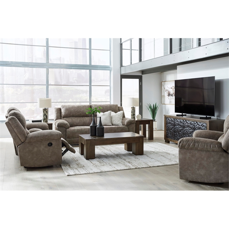 Signature Design by Ashley Furniture Laresview Gray Reclining Sofa