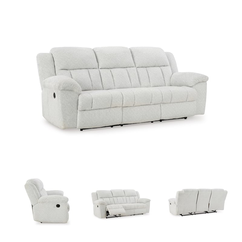 Signature Design by Ashley Furniture Frohn White Reclining Sofa