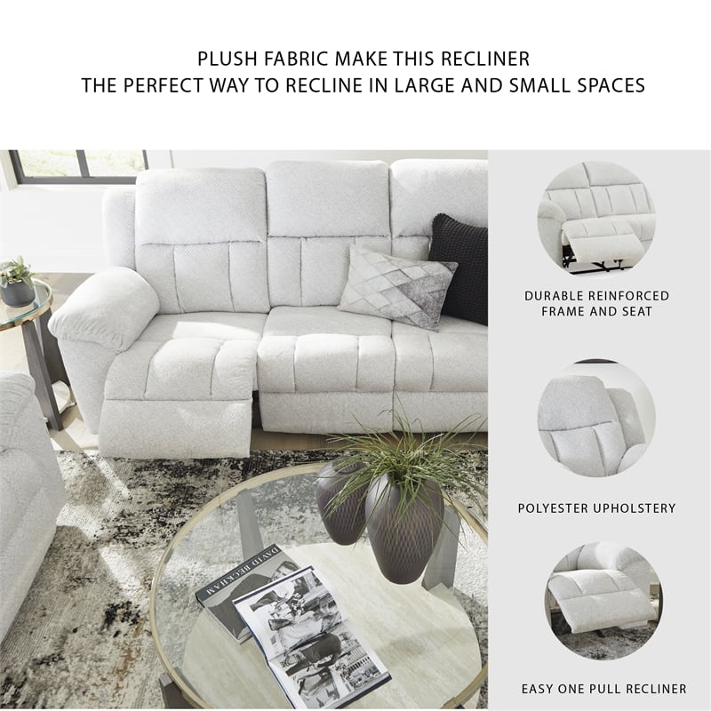 Signature Design by Ashley Furniture Frohn White Reclining Sofa