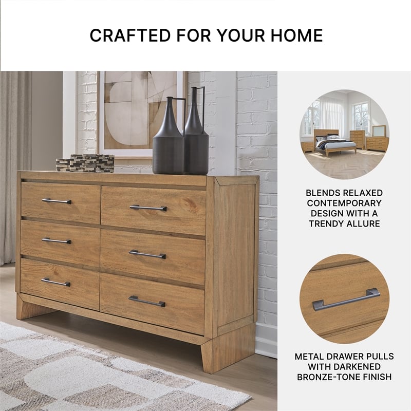 Signature Design by Ashley Furniture Sherbana Light Brown Dresser