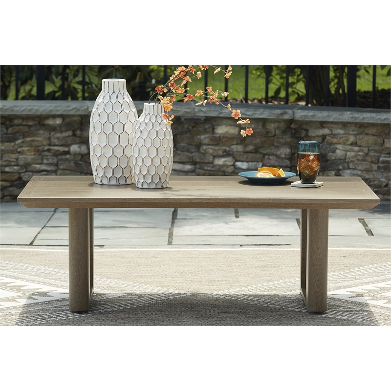 Signature Design by Ashley Furniture Serene Bay Dark Brown Outdoor Coffee Table