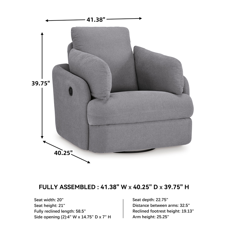 Signature Design by Ashley Modmax Gray Swivel Glider Chair