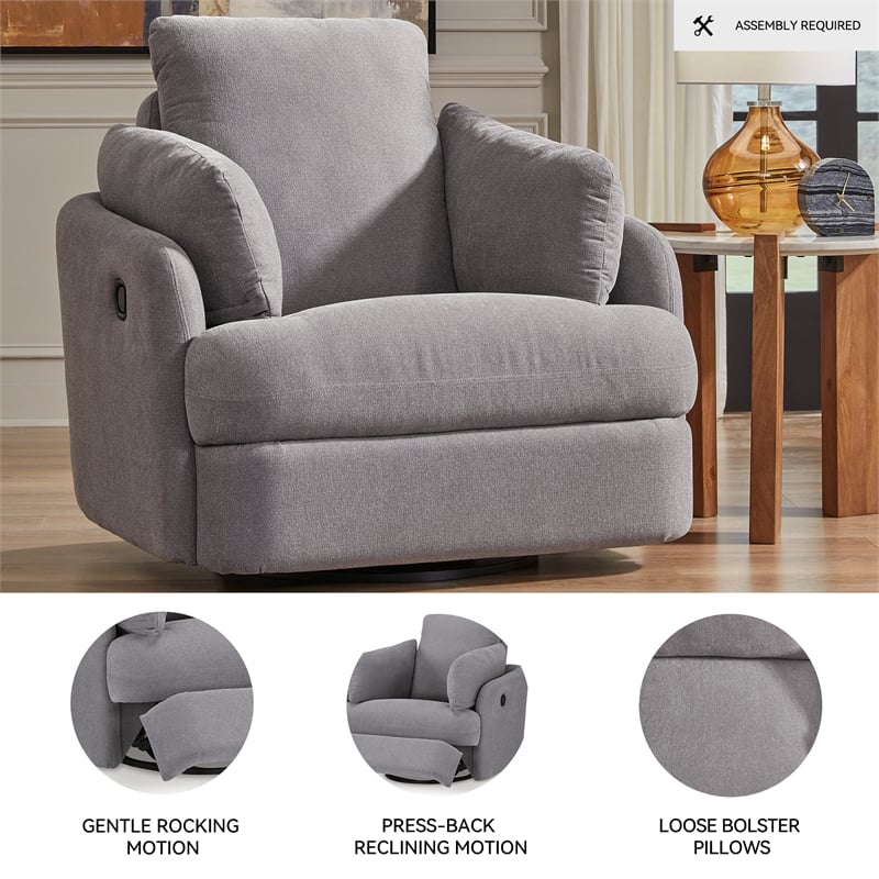 Signature Design by Ashley Modmax Gray Swivel Glider Chair