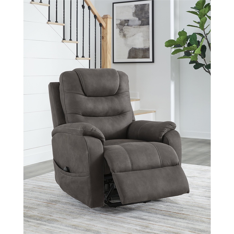 Signature Design by Ashley Snowfield Gray Power Lift Recliner