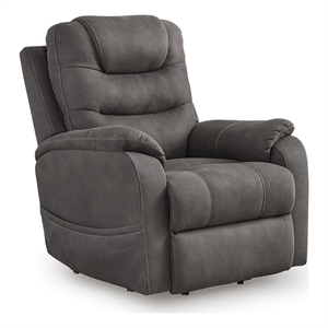 signature design by ashley snowfield gray power lift recliner