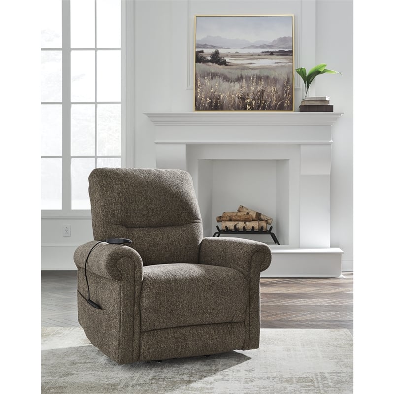 Signature Design by Ashley Aureta Brown Power Lift Recliner