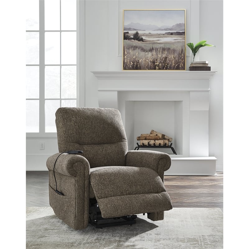 Signature Design by Ashley Aureta Brown Power Lift Recliner