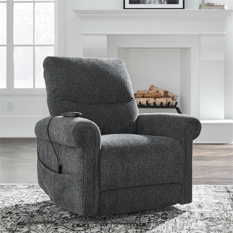 Signature Design by Ashley Aureta Black Power Lift Recliner