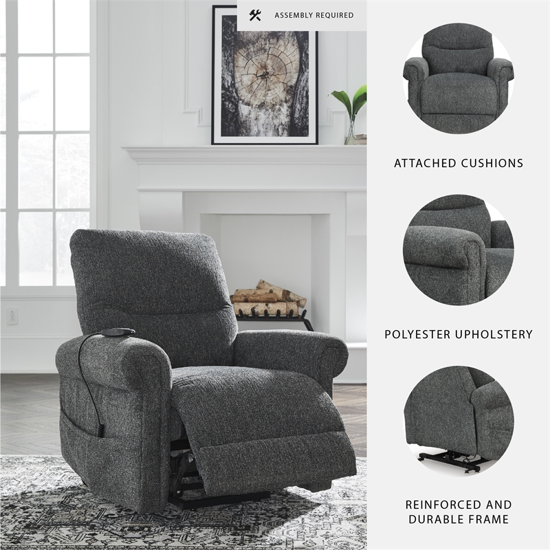 Signature Design by Ashley Aureta Black Power Lift Recliner