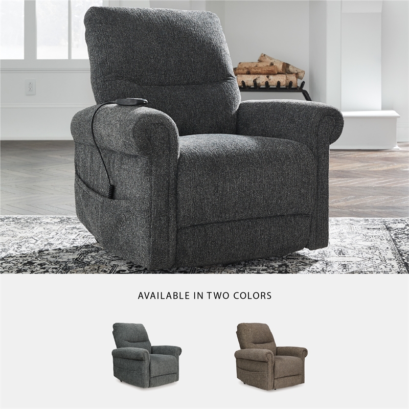 Signature Design by Ashley Aureta Black Power Lift Recliner
