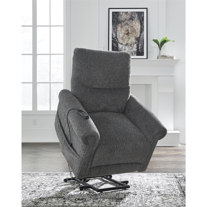 Signature Design by Ashley Aureta Black Power Lift Recliner