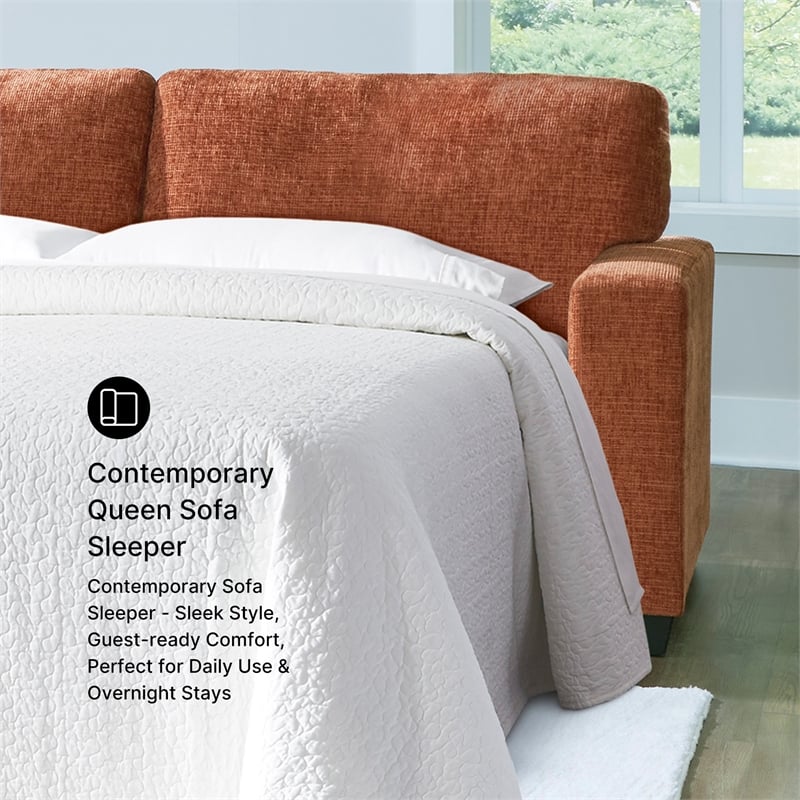 Signature Design by Ashley Aviemore Orange Queen Sofa Sleeper