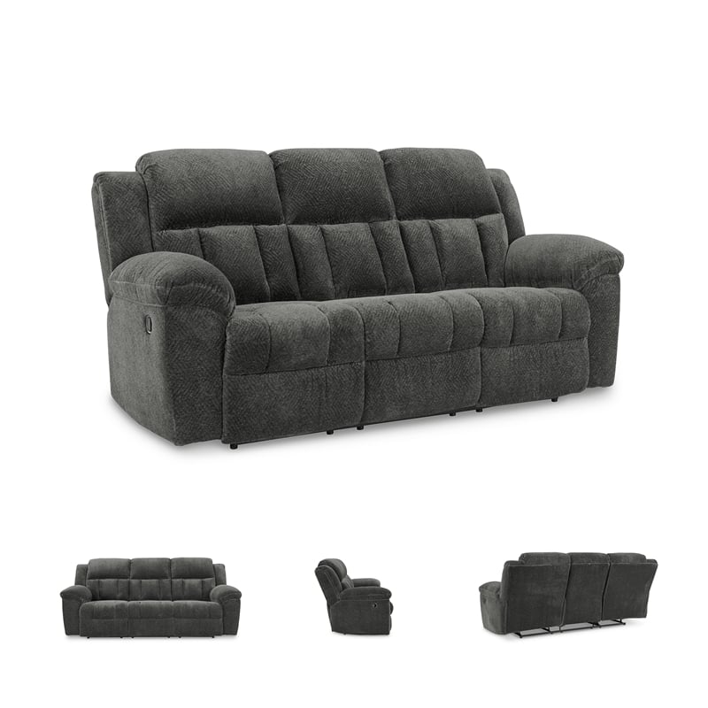 Signature Design by Ashley Frohn Gray Reclining Sofa