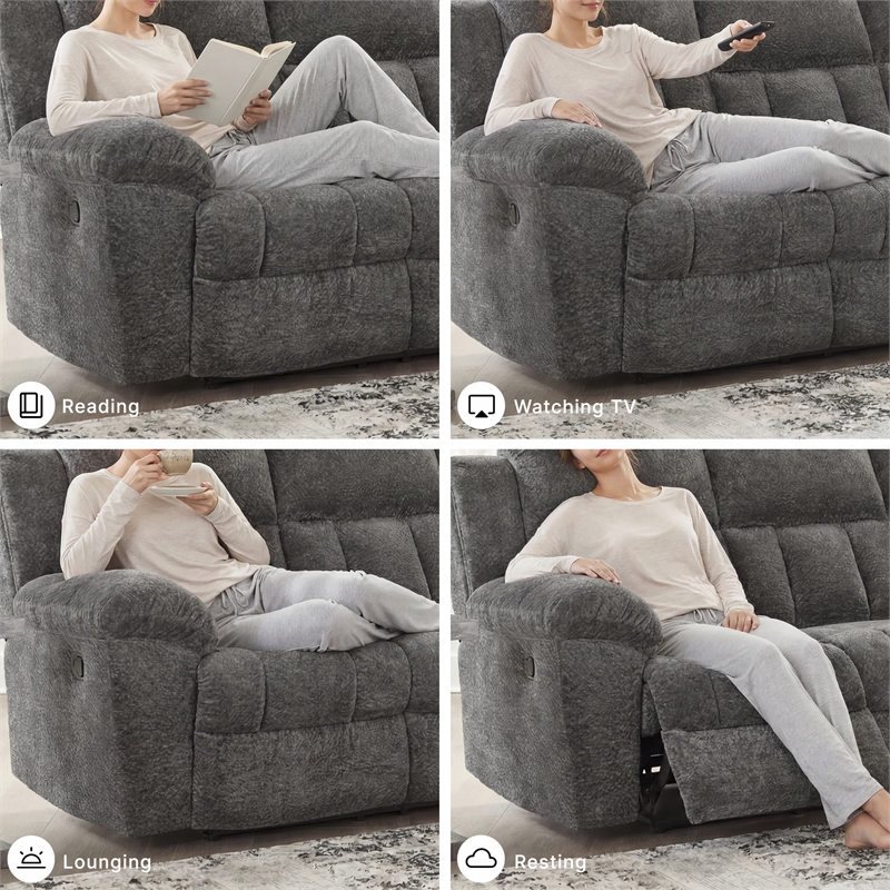 Signature Design by Ashley Frohn Gray Reclining Sofa
