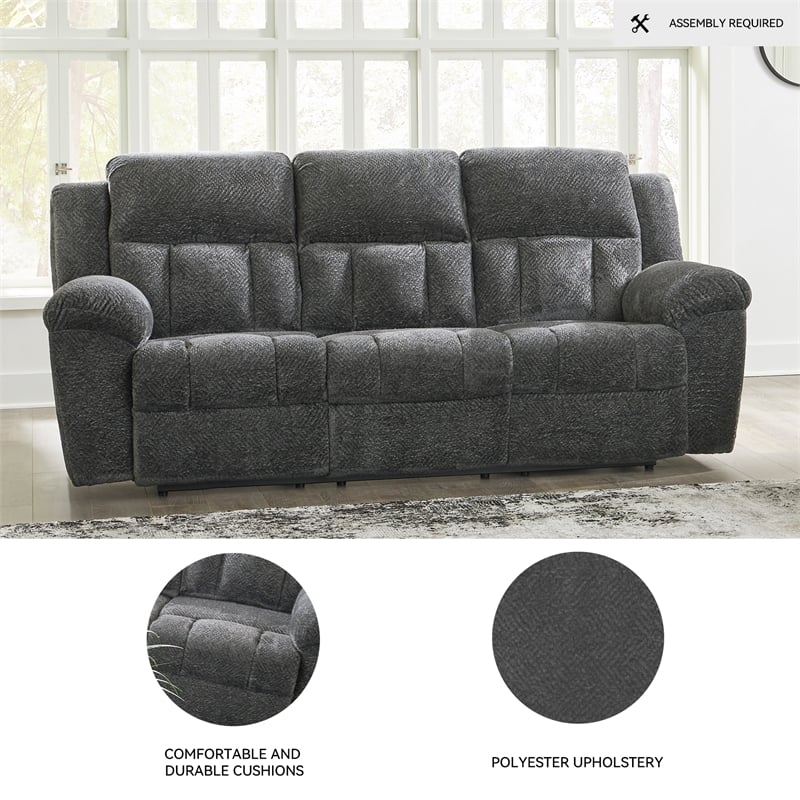 Signature Design by Ashley Frohn Gray Reclining Sofa