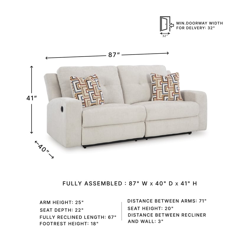 Signature Design by Ashley Danum Beige Reclining Sofa