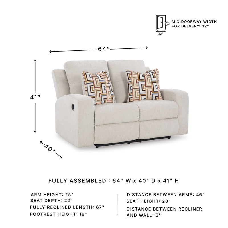 Signature Design by Ashley Danum Beige Reclining Loveseat