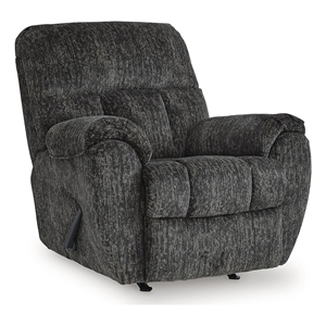 signature design by ashley rivercam dark gray rocker recliner