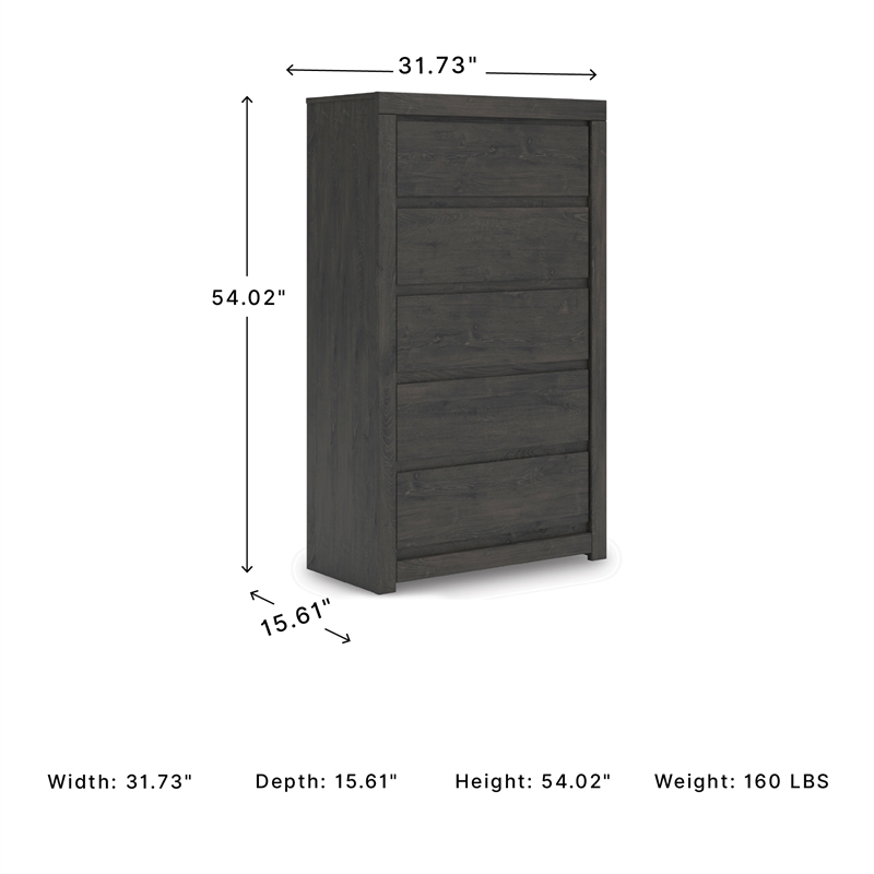 Signature Design by Ashley Candanew Black 5 Drawer Chest