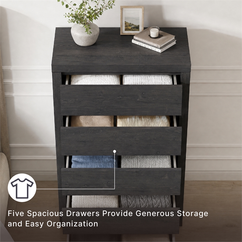 Signature Design by Ashley Candanew Black 5 Drawer Chest