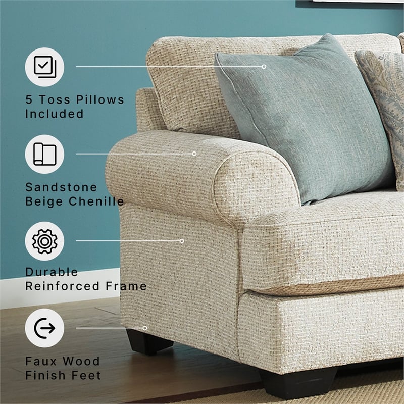 Signature Design by Ashley Monaghan Beige Loveseat