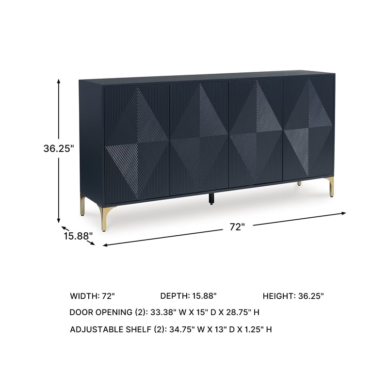 Signature Design by Ashley Loirwick Dark Blue Accent Cabinet