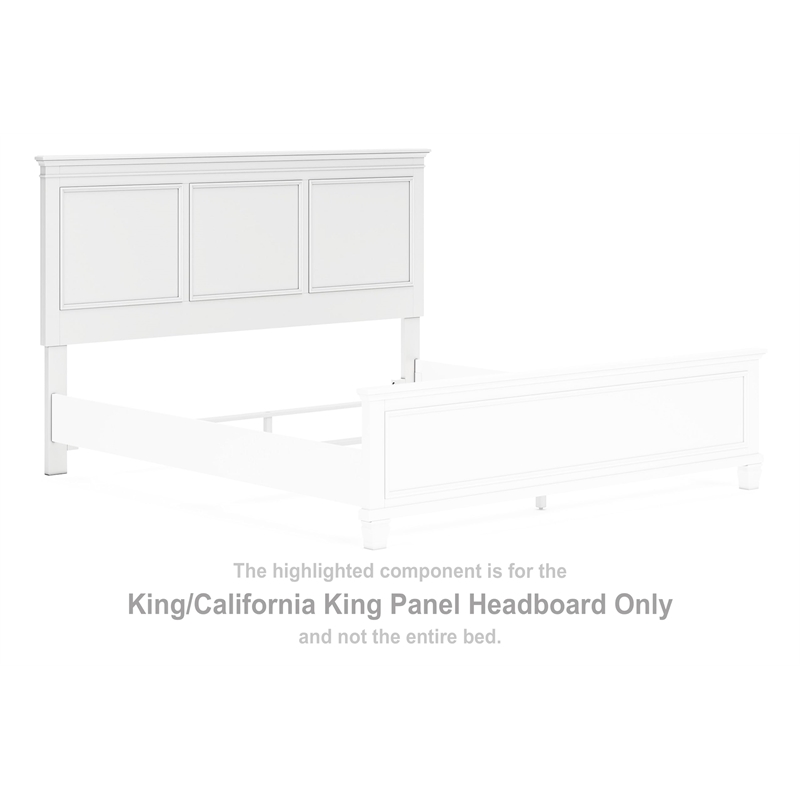 Signature Design by Ashley Fortman White King/California King Panel Headboard