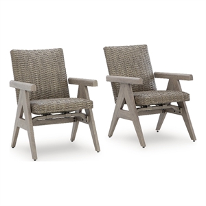 signature design by ashley haven retreat beige rocking arm chair - set of 2