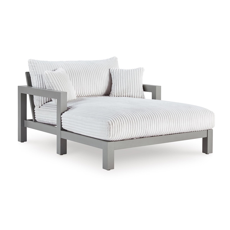 Signature Design by Ashley Agoda Pearl Gray Chaise Lounge with Cushion
