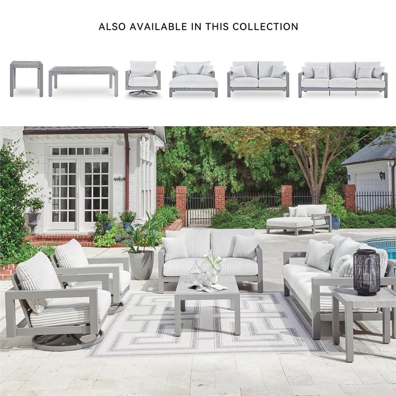 Signature Design by Ashley Agoda Pearl Gray Chaise Lounge with Cushion