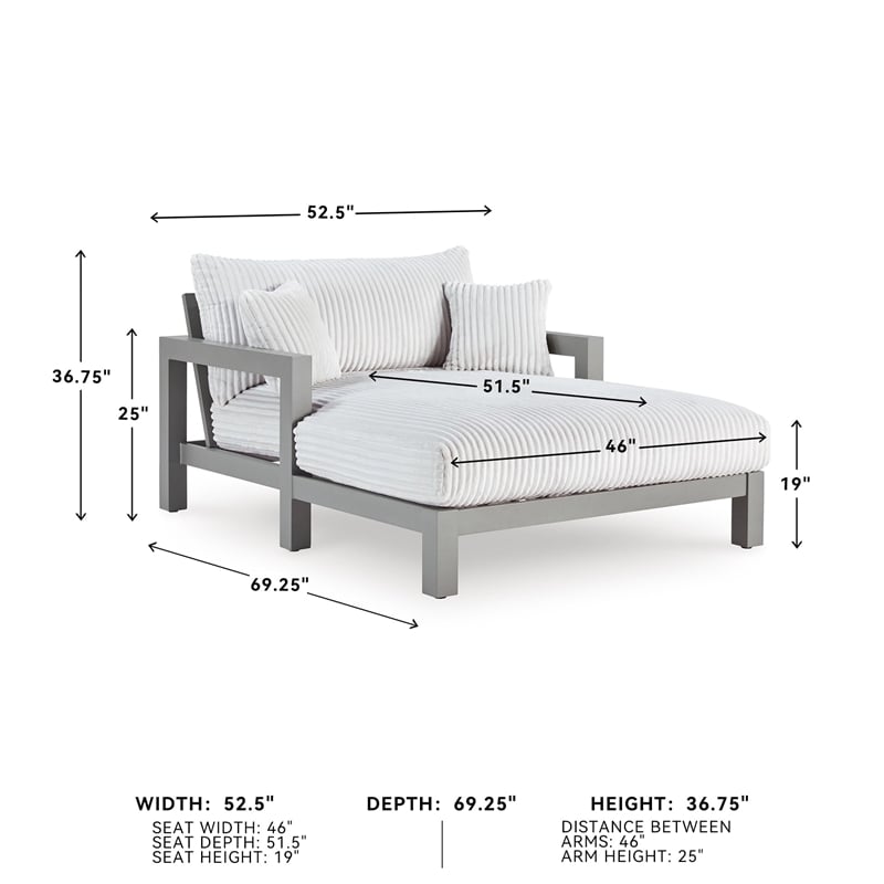 Signature Design by Ashley Agoda Pearl Gray Chaise Lounge with Cushion